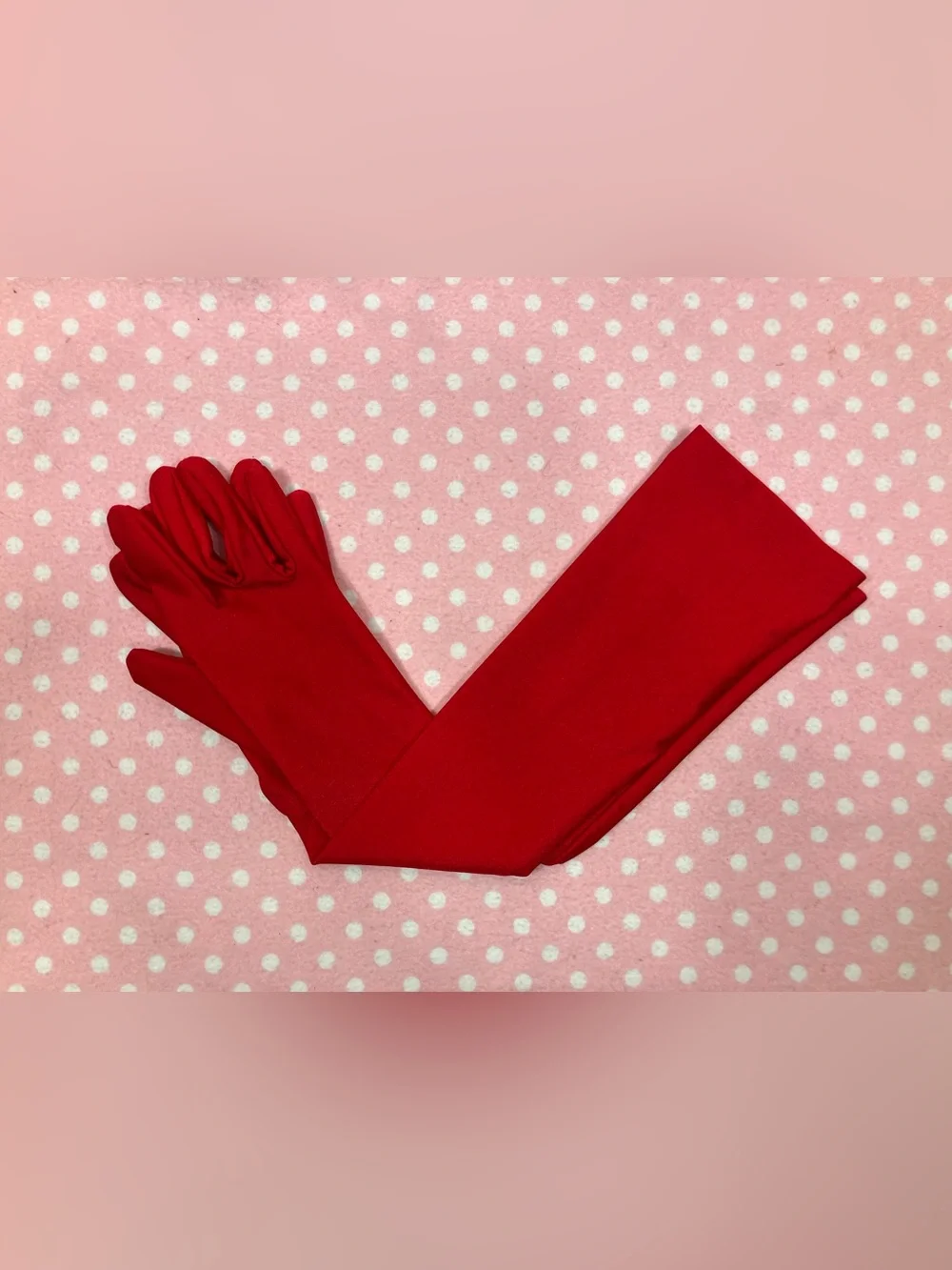 Red Opera Length Gloves OS